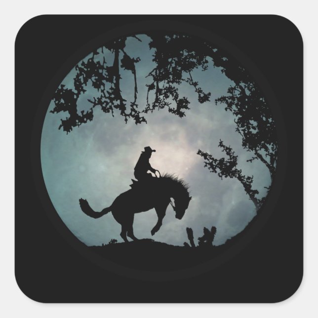 Bucking Horse Brunc Rider Rodeo Cowboy Stickers (Vorderseite)