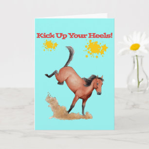 Bucking Horse Kick Up Your Heels Geburtstag Karte