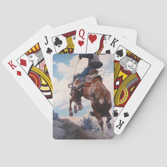 Bucking von Newell Convers Wyeth Spielkarten (Rückseite)