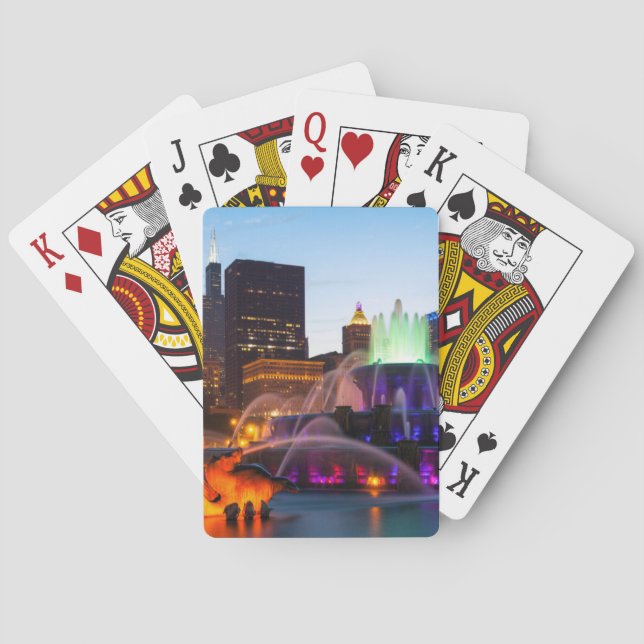 Buckingham-Brunnen am Abend Spielkarten (Rückseite)