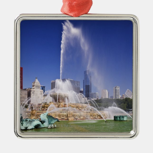 Buckingham Brunnen Silbernes Ornament (Vorne)