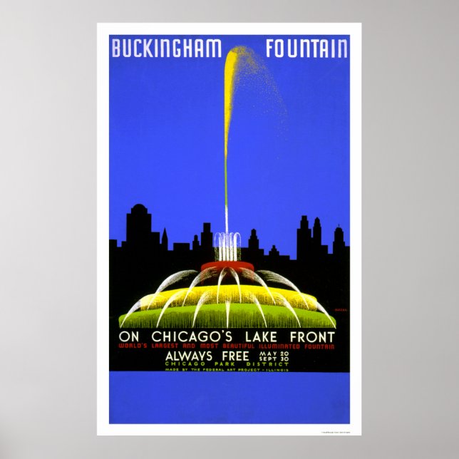 Buckingham Fountain 1939 WPA Poster (Vorne)