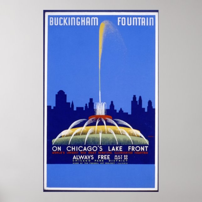 Buckingham Fountain Chicago Poster (Vorne)