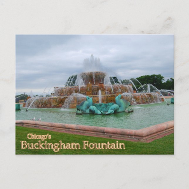 Buckingham Fountain Chicago Postkarte (Vorderseite)