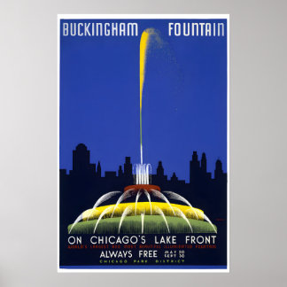 Buckingham Fountain - Chicago Reiseplakat Poster