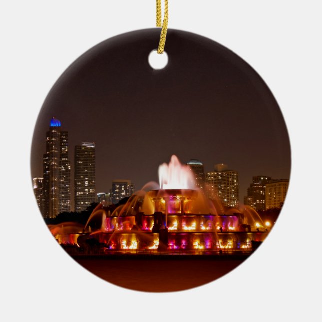 Buckingham Fountain - Orange Keramik Ornament (Vorne)