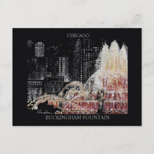 Buckingham Fountain Postcard Randsom Keith Art Postkarte