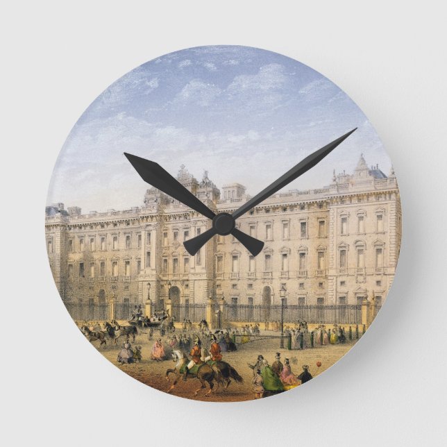 Buckingham Palace, c.1862 (Farbelitho) Runde Wanduhr (Vorderseite)
