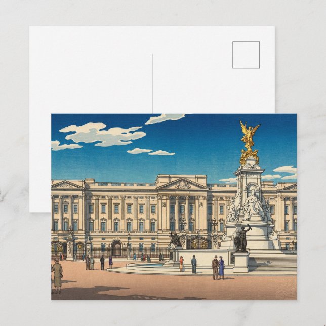 Buckingham Palace Japanese Woodblock Print Postkarte (Vorne/Hinten)