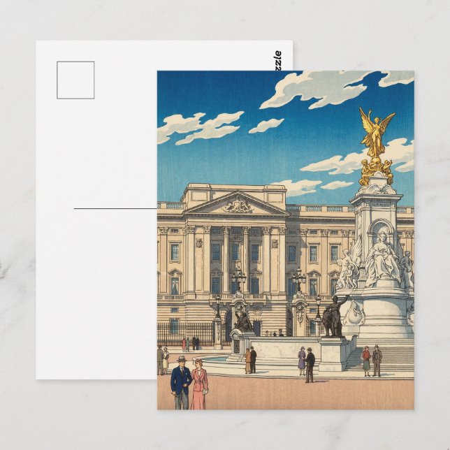 Buckingham Palace Japanese Woodblock Print Postkarte (Vorne/Hinten)