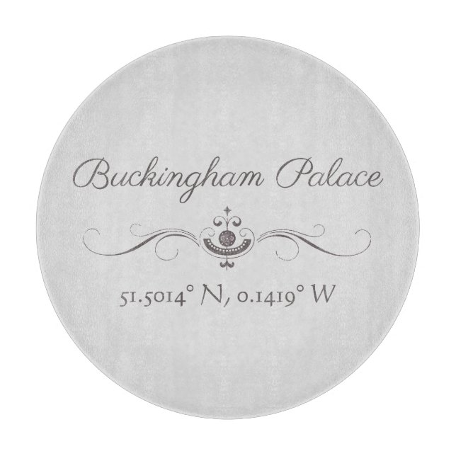 Buckingham Palace Latitude und Longitude Schneidebrett (Vorderseite)