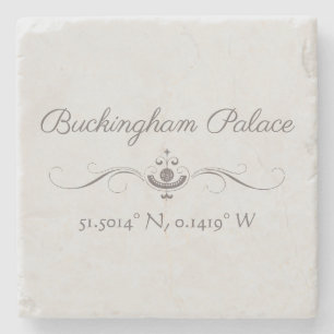 Buckingham Palace Latitude und Longitude Steinuntersetzer