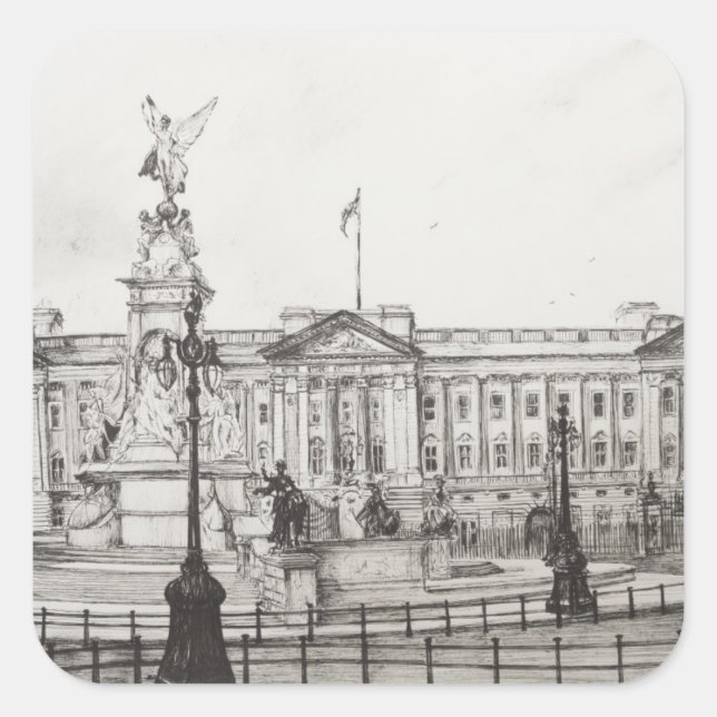 Buckingham Palace London.2006 Quadratischer Aufkleber (Vorderseite)