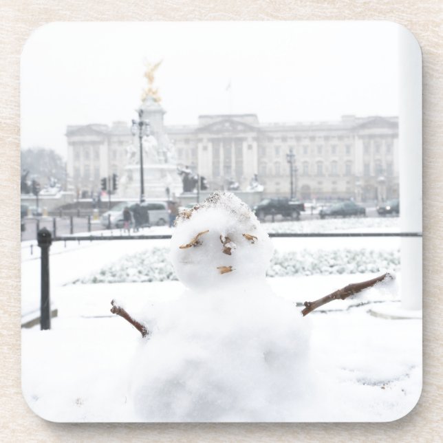 Buckingham Palace Snowman London Getränkeuntersetzer (Vorderseite)