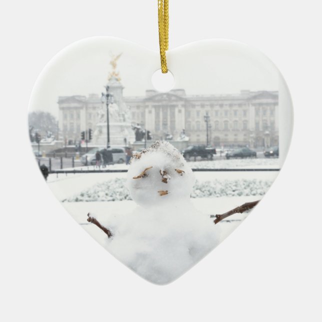 Buckingham Palace Snowman London Keramikornament (Vorne)