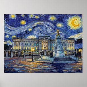 Buckingham Palace Sternennacht Historische Landsch Poster
