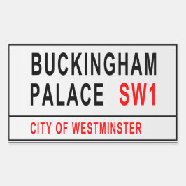 Buckingham Palace Street Sign London Old Style Rechteckiger Aufkleber