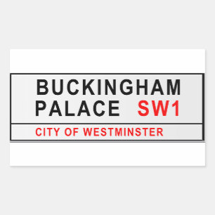 Buckingham Palace Street Sign London Old Style Rechteckiger Aufkleber