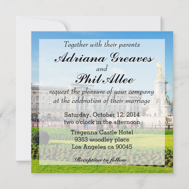 Buckingham Palace und Victoria-Denkmal Einladung (Vorderseite)