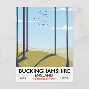 Buckinghamshire England Eisenbahn-Poster Postkarte
