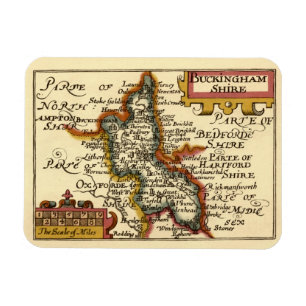 Buckinghamshire Landkreis England Alte antike Kart Magnet