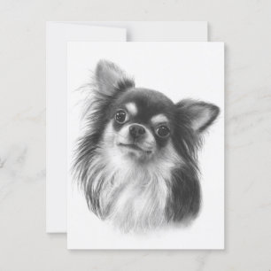 "Buckis" Handgemalt Chihuahua Portrait Postkarte