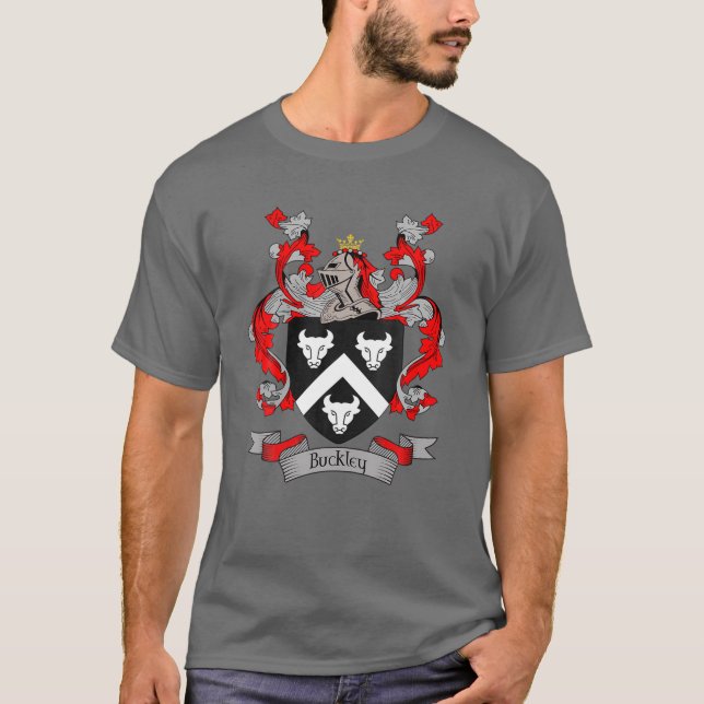 Buckley Coat of Arms | Buckley Familienname Cres T-Shirt (Vorderseite)