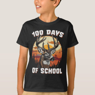 Bucklige 100 Tage Schul-Hirschstudenten Jungen Mäd T-Shirt