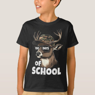 Bucklige 100 Tage Schul-Hirschstudenten Jungen Mäd T-Shirt