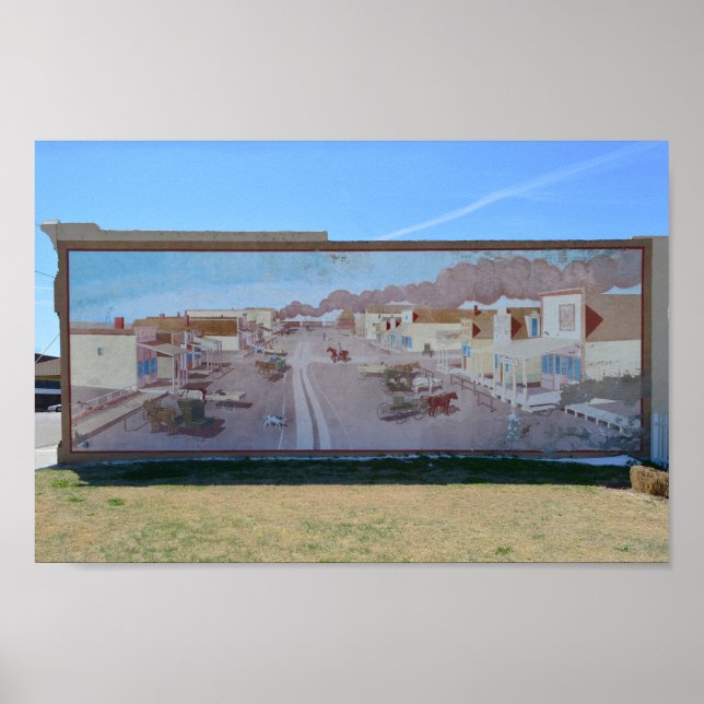 Bucklin, Kansas, Main Street Vintag Mural Poster (Vorne)