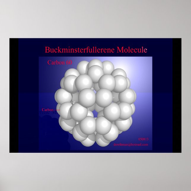 Buckminsterfullerene Molecule (Druck) Poster (Vorne)