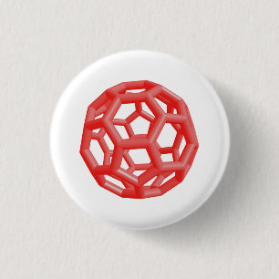 Buckminsterfullerene Molekül (rot) Button