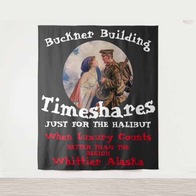 Buckner Gebäude Timeshares Whittier Alaska Wandteppich (Vorderseite)