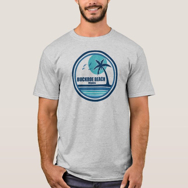 Buckroe Beach Virginia Palm Tree Birds T-Shirt (Vorderseite)