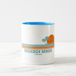 Buckroe Beach Virginia Sun Palm Trees Zweifarbige Tasse