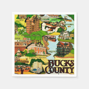 Bucks County PA Postkarte Serviette