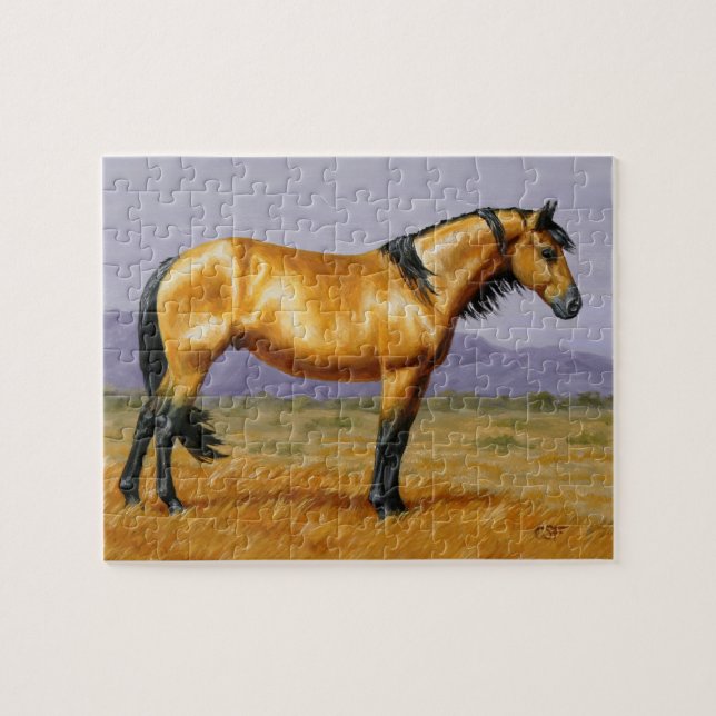 Bucksin Wild Horse Mustang Stallion Puzzle (Horizontal)