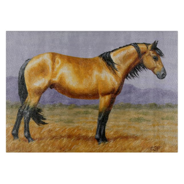 Bucksin Wild Horse Mustang Stallion Schneidebrett (Vorderseite)