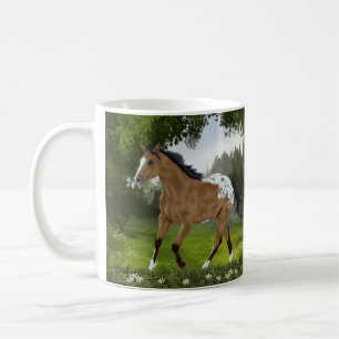 Buckskin-Appaloosa-Geflecktes-Pferd-Western-Kunst Tasse