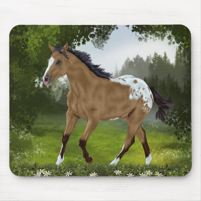 Buckskin Appaloosa Pferd Mousepad (Vorne)