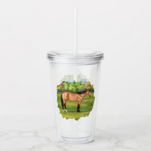 Buckskin Dun Quarter Horse Acryltrinkbecher