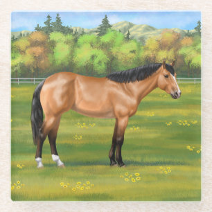 Buckskin Dun Quarter Horse Glasuntersetzer