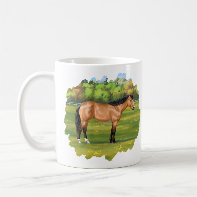 Buckskin Dun Quarter Horse Kaffeetasse (Links)