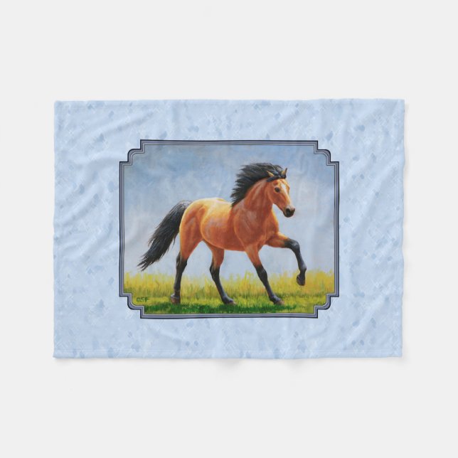 Buckskin Horning Light Blue Fleecedecke (Vorderseite (Horizontal))