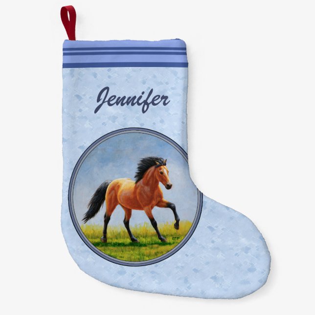 Buckskin Horning Light Blue Kleiner Weihnachtsstrumpf (Vorderseite)
