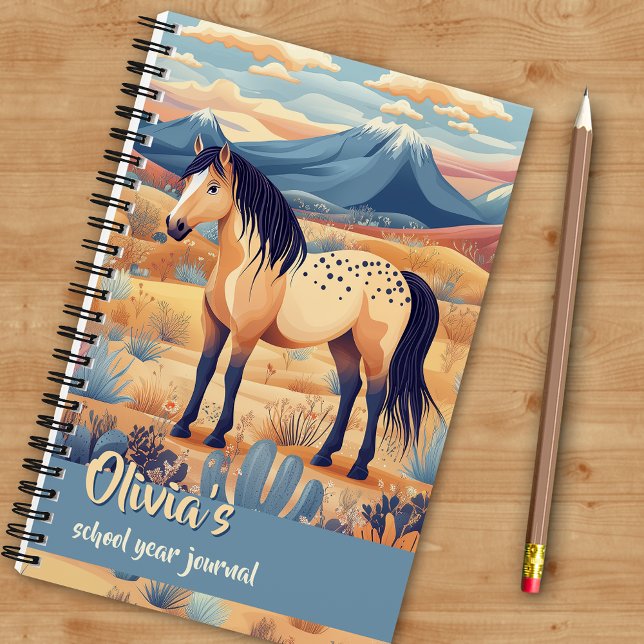 Buckskin Horse Desert Mountains Journaling Girls Notizbuch (Buckskin Horse Desert Mountains Journaling Notebook - Personalize front and back for gift giving.)