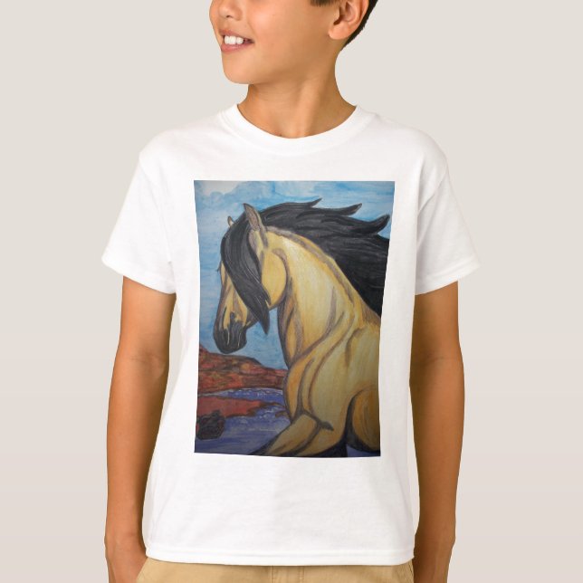 Buckskin Mustang im Canyon T-Shirt (Vorderseite)