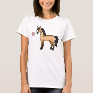 Buckskin-Pferd Cartoon-Illustration Pferdeliebe T-Shirt