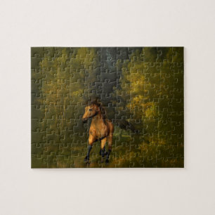 Buckskin Pferd im Waldpuzzle Puzzle