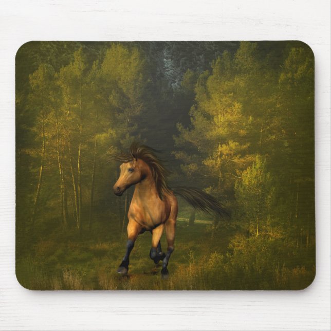 Buckskin Pferd in der Wald Mousepad (Vorne)